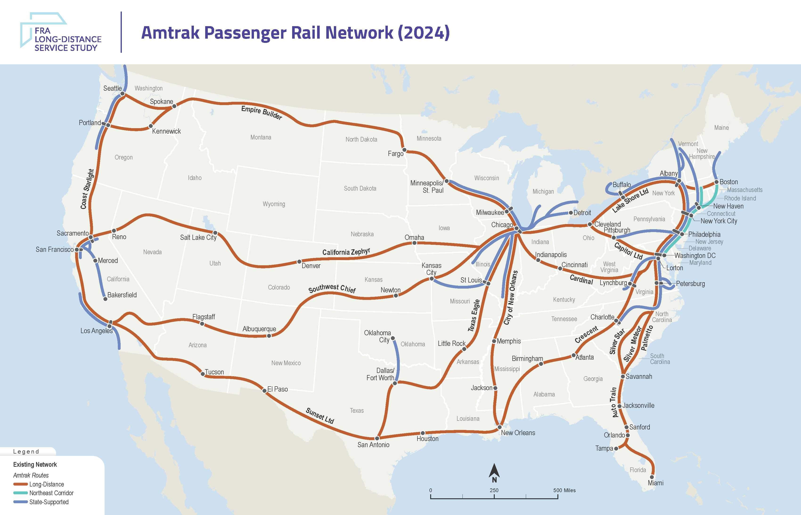 Amtrak’s Passenger Rail Network